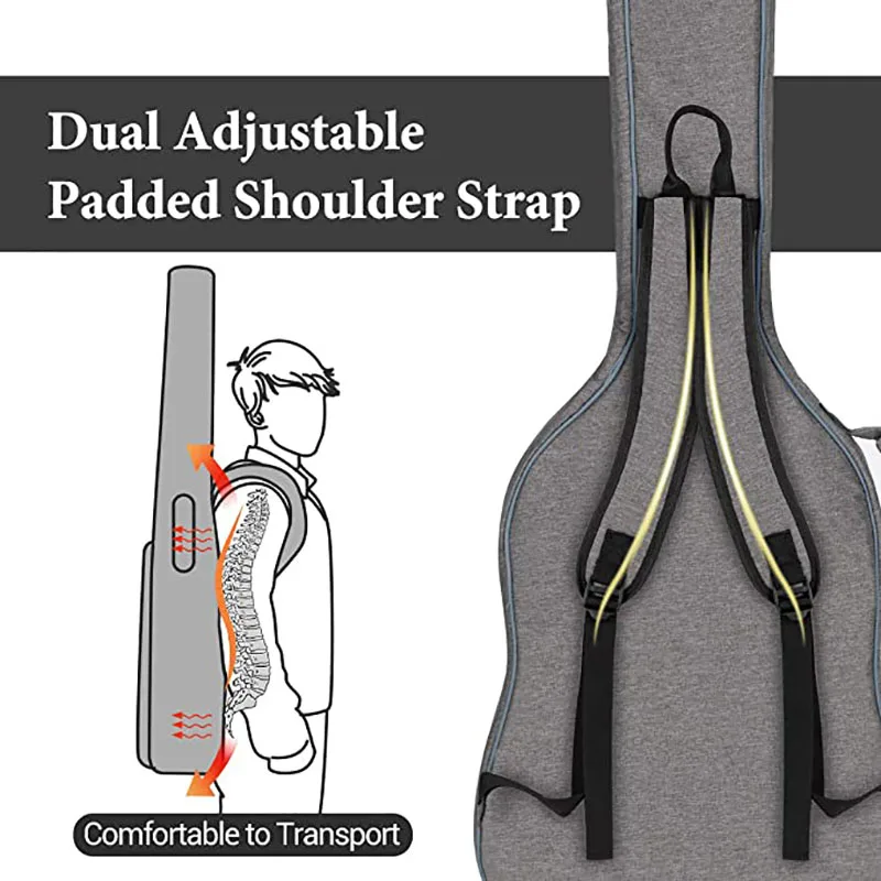 Waterproof Storage Kit Handbag Lightweight Custom Classic Electrical Bass Guitar Gig Bag Acoustic with Adjustable Straps