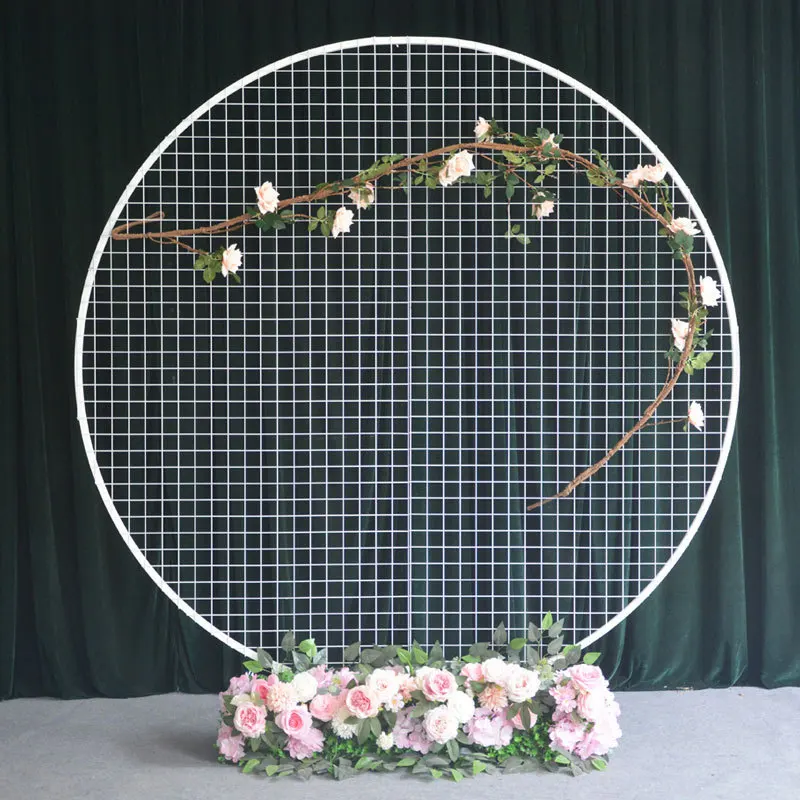 5 Ft White Gold Metal Round Balloon Arch Stand Circle Mesh Arch Stand for Wedding  Birthday Party Baby Shower Decorations