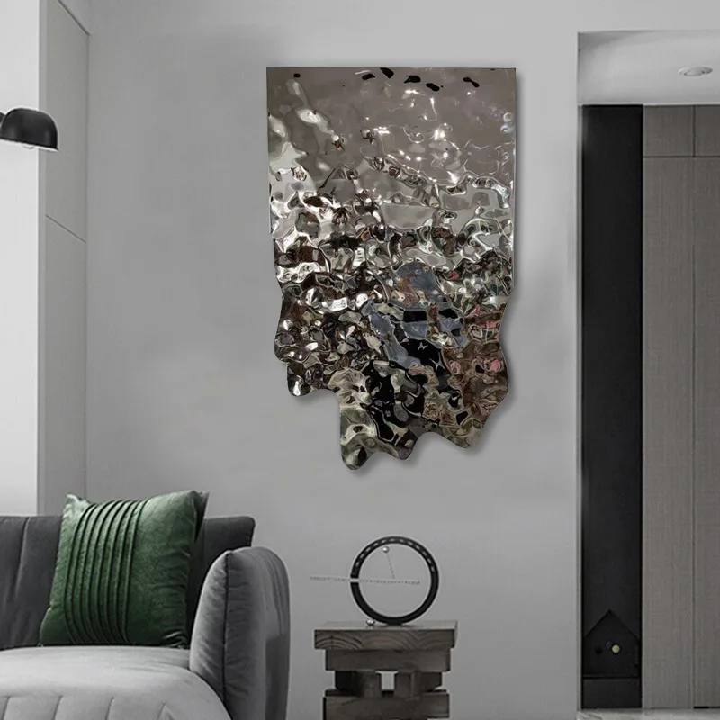 Living Room Decor  Mixed Media Artwork Handmade Wall Decor Painting 3D Abstract Metal Wall Art