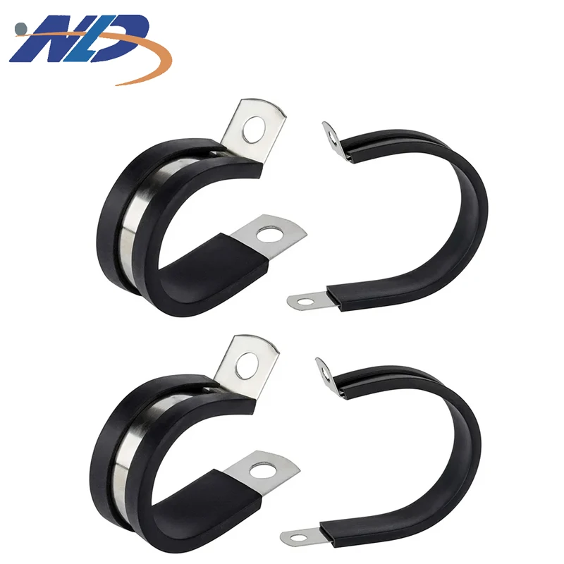 NLD Manufacturer High Quality EPDM Rubber Coated P Type Pipe Clamps Cable Accessories P Clip Pex Clamps