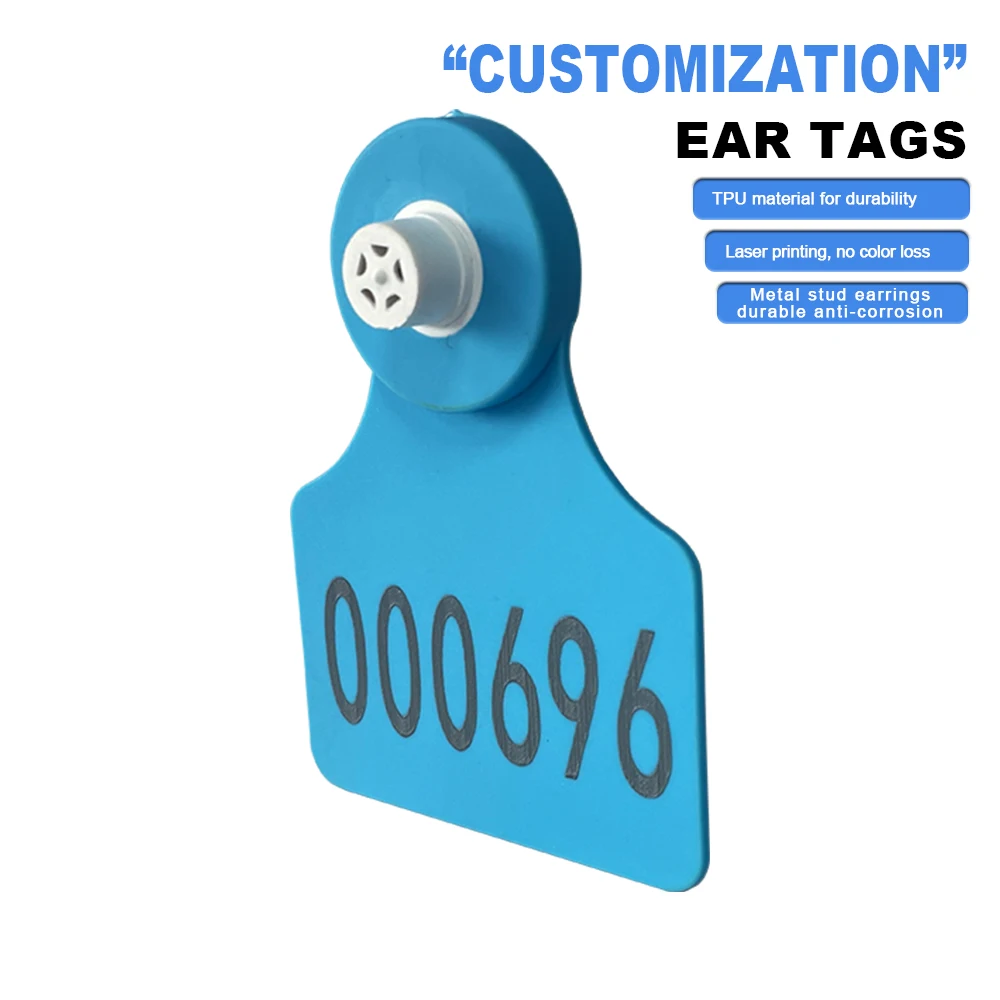 Customizable high-quality animal ear tags with RFID chips for efficient herd management
