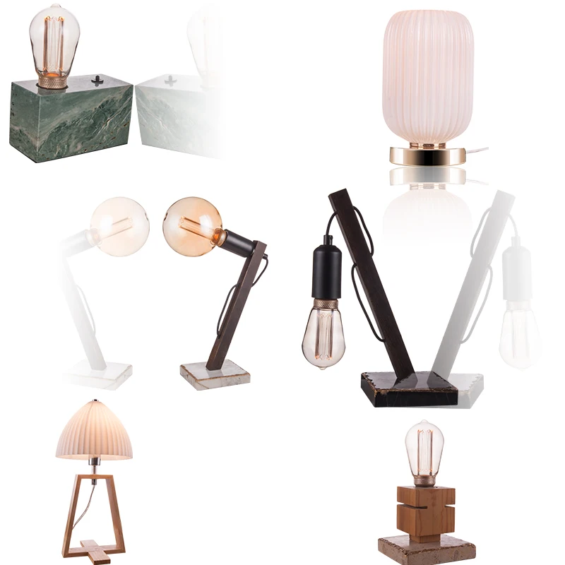 New Arrival Marble Base Home Decorative Lamp Modern Design Bedside Lamp Vintage Glass Table Light Industrial Led Table Lamps