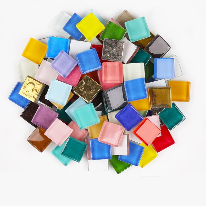 Crystal Mosaic Tiles Squares Stained Glass for Crafts Supplies DIY Picture Frames Handmade Jewelry Coasters Art Decoration