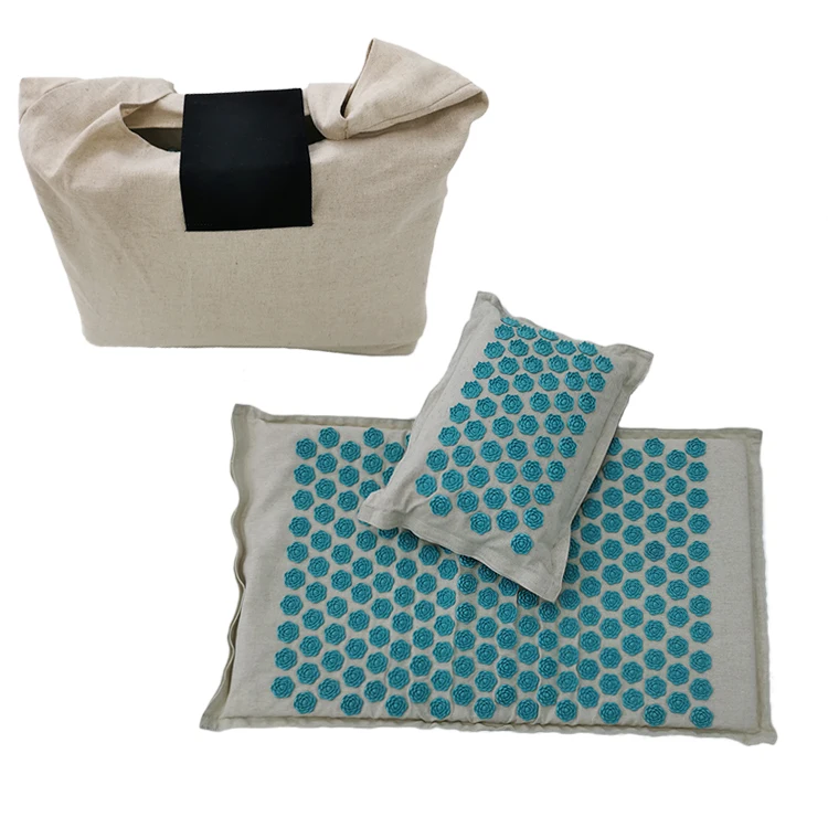 Natural linen Nail Yoga Yantra Shakti Massage Acupuncture Mat