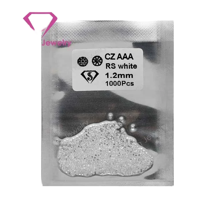 Factory Direct 5A Quality round Bright Cut 1mm CZ Zirconia High Quality White Gemstone for Finger Jewelry Production Black Color