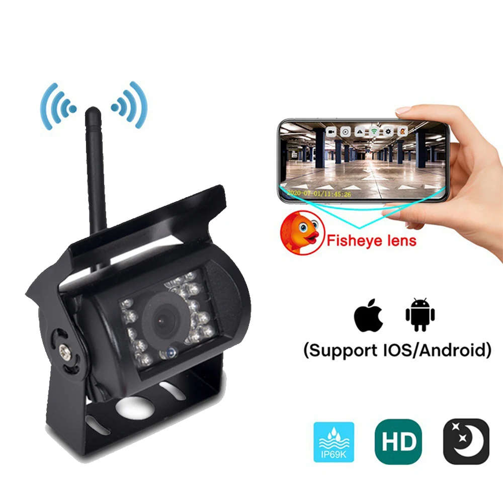 4ch Wireless Truck Rearview Camera System 7 Inch IPS Ahd Quad Monitor 2.4g Digital Wireless Backup Camera Truck Camera