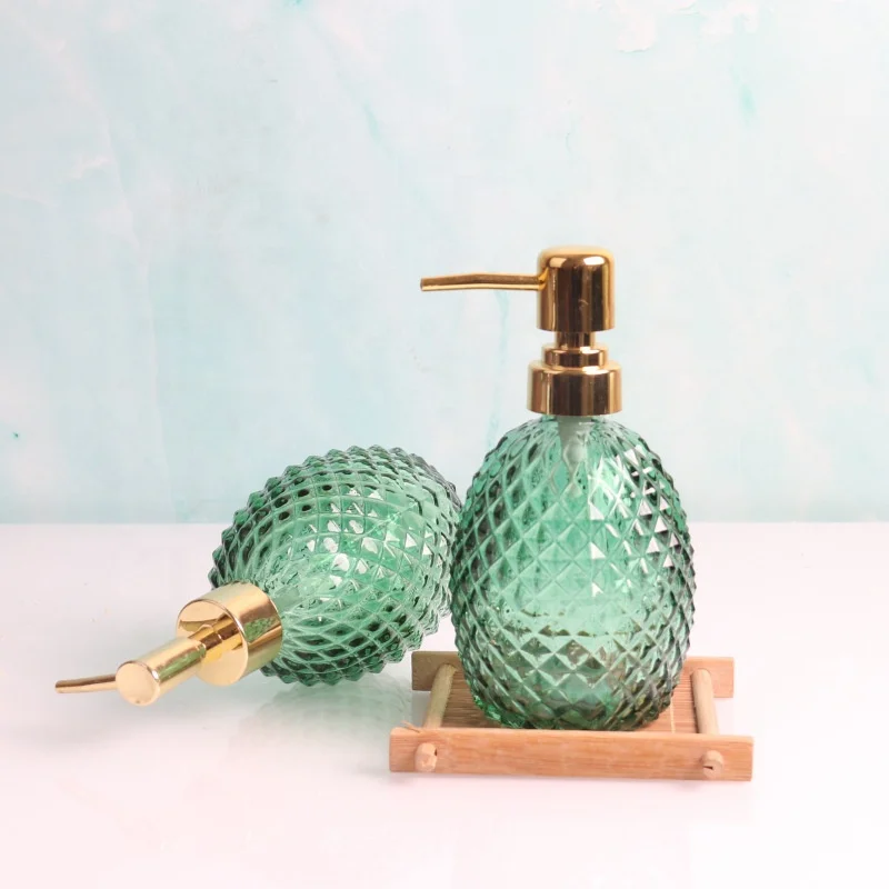 Glass Hand Sanitizer Bottle Press-type Shampoo Bottle  Dispenser Translucent Glass Hand Soap Bottle