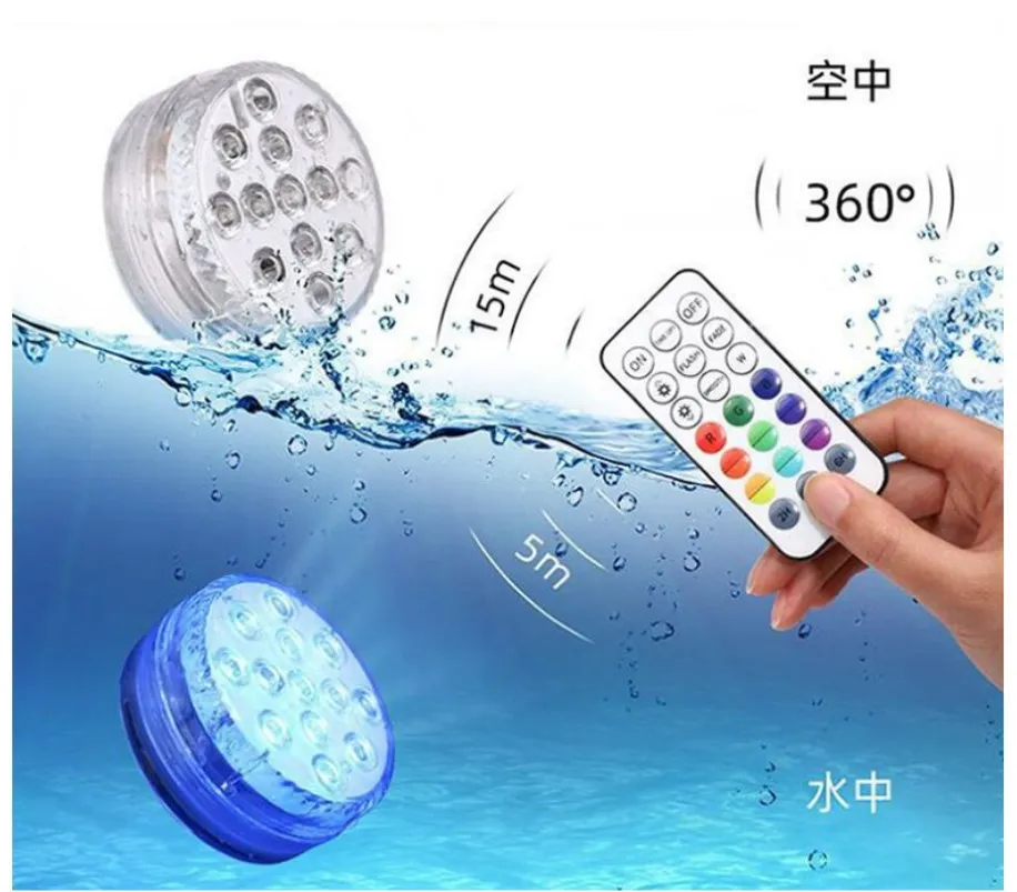 ABS material IP68 waterproof pool accessories rgb led underwater swimming pool light