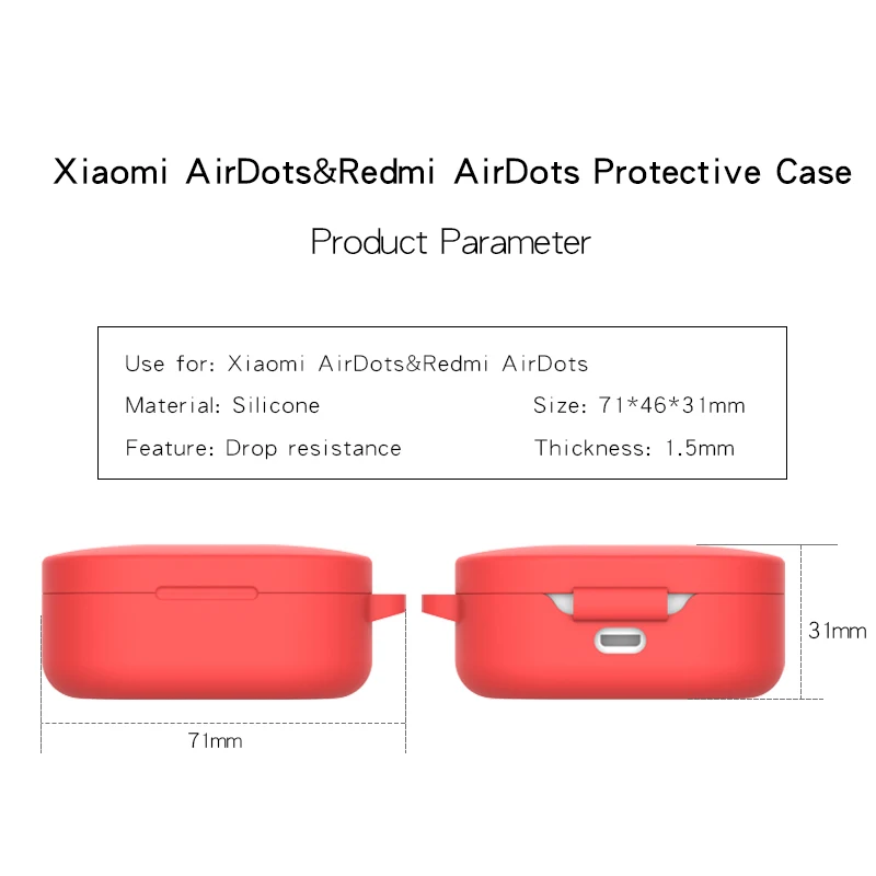 Защитный силиконовый чехол с анти-потерянный крюк для xiaomi redmi airdots наушников