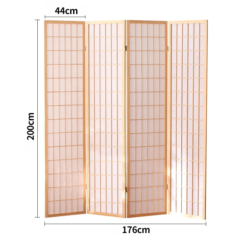 Shoji 4 Panel Screen Room Dividers Partition Japanese Style Black/wooden/brown Indoor Divider Wooden Partitions