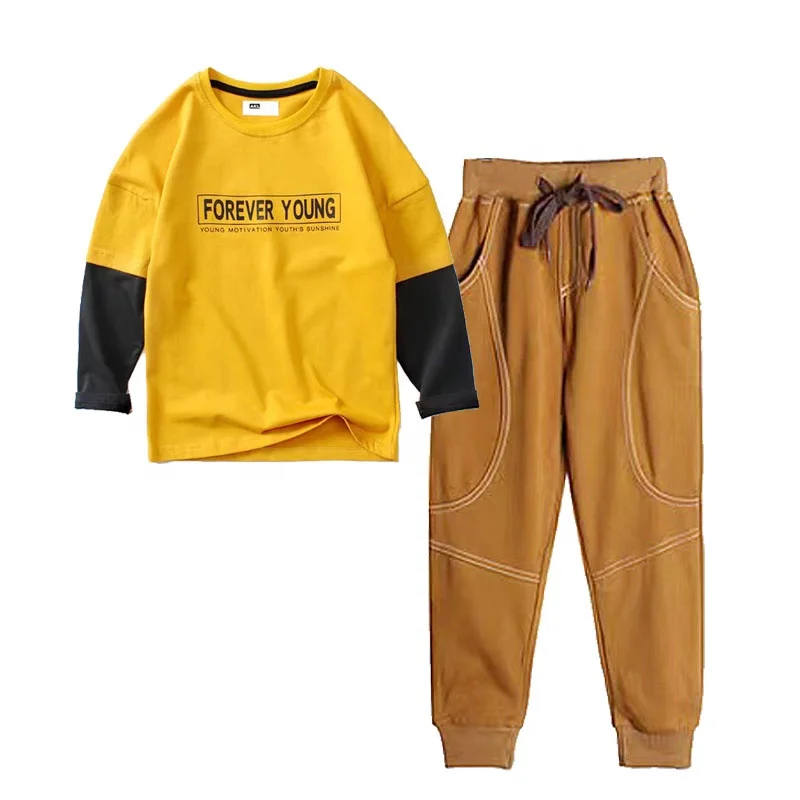 Autumn 5 6 8 to 10 12-13 Years Old Age Organic Cotton Kids Clothes Young Suit for Teenager Child Clothes Teen Boys Clothing Sets