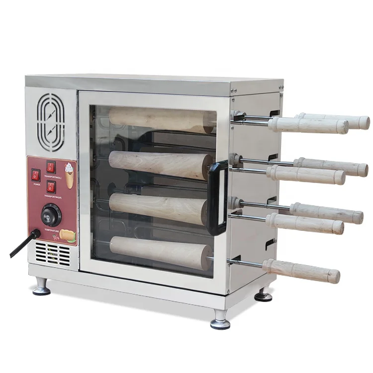 bakery oven baking equipment doughtnut ice cream cone kurtos kalacs oven chimney cake roller grill machine