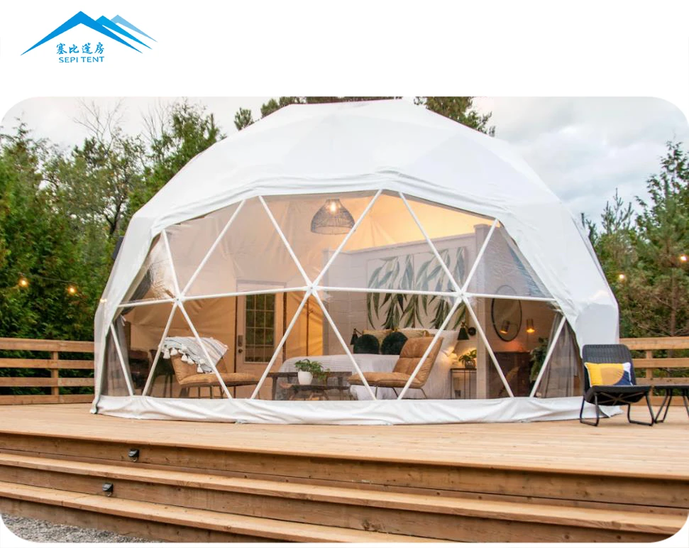 SEPI  Outdoor Hotel BBQ camping Geodesic Dome Tent With 850g PVC roof cover