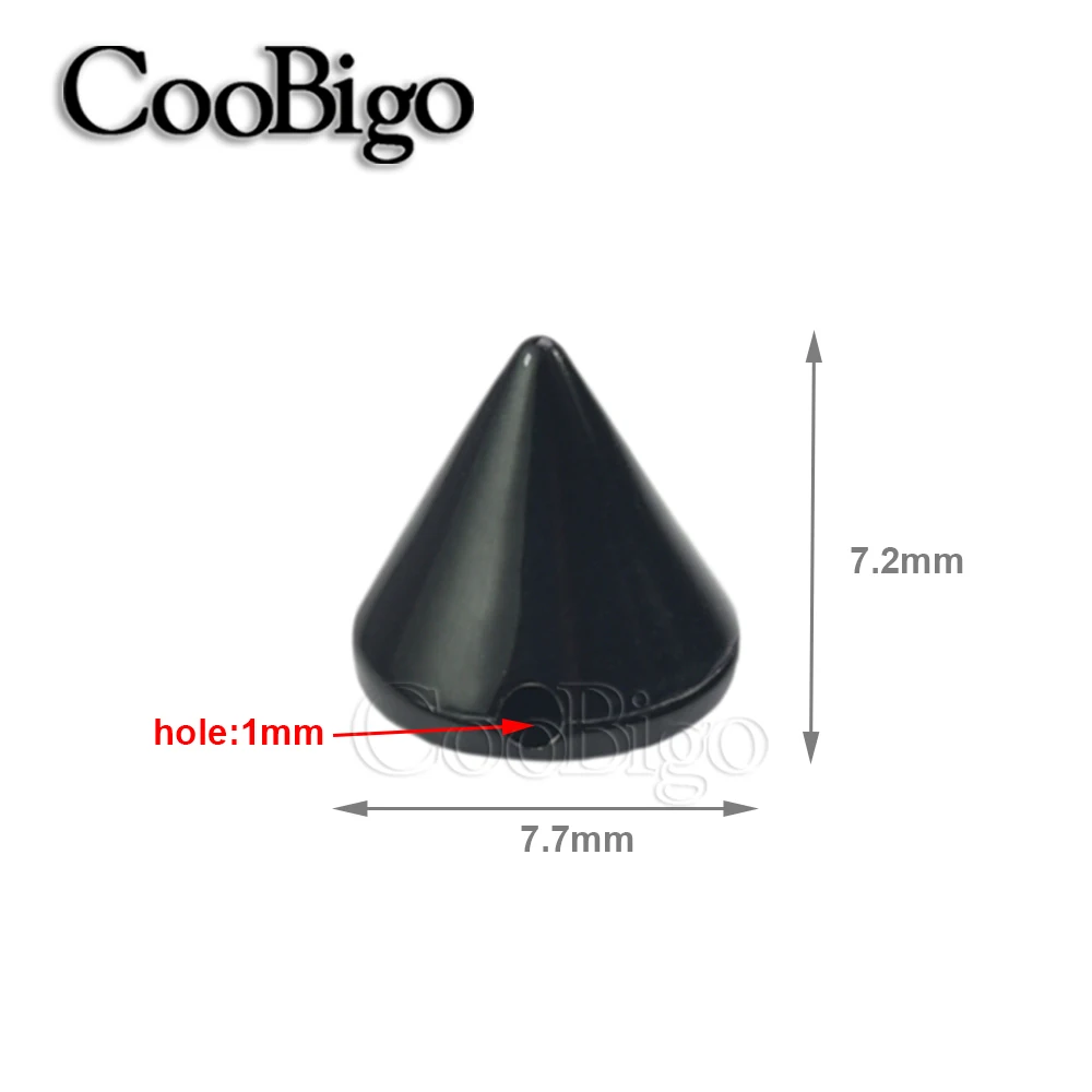 7,7*7,2 мм Пластиковые Красочные панковские шипы, заклепки, конусные бусины-гвоздики для браслетов, сумок, шляп, обуви, одежды, рукоделия, Швейные аксессуары