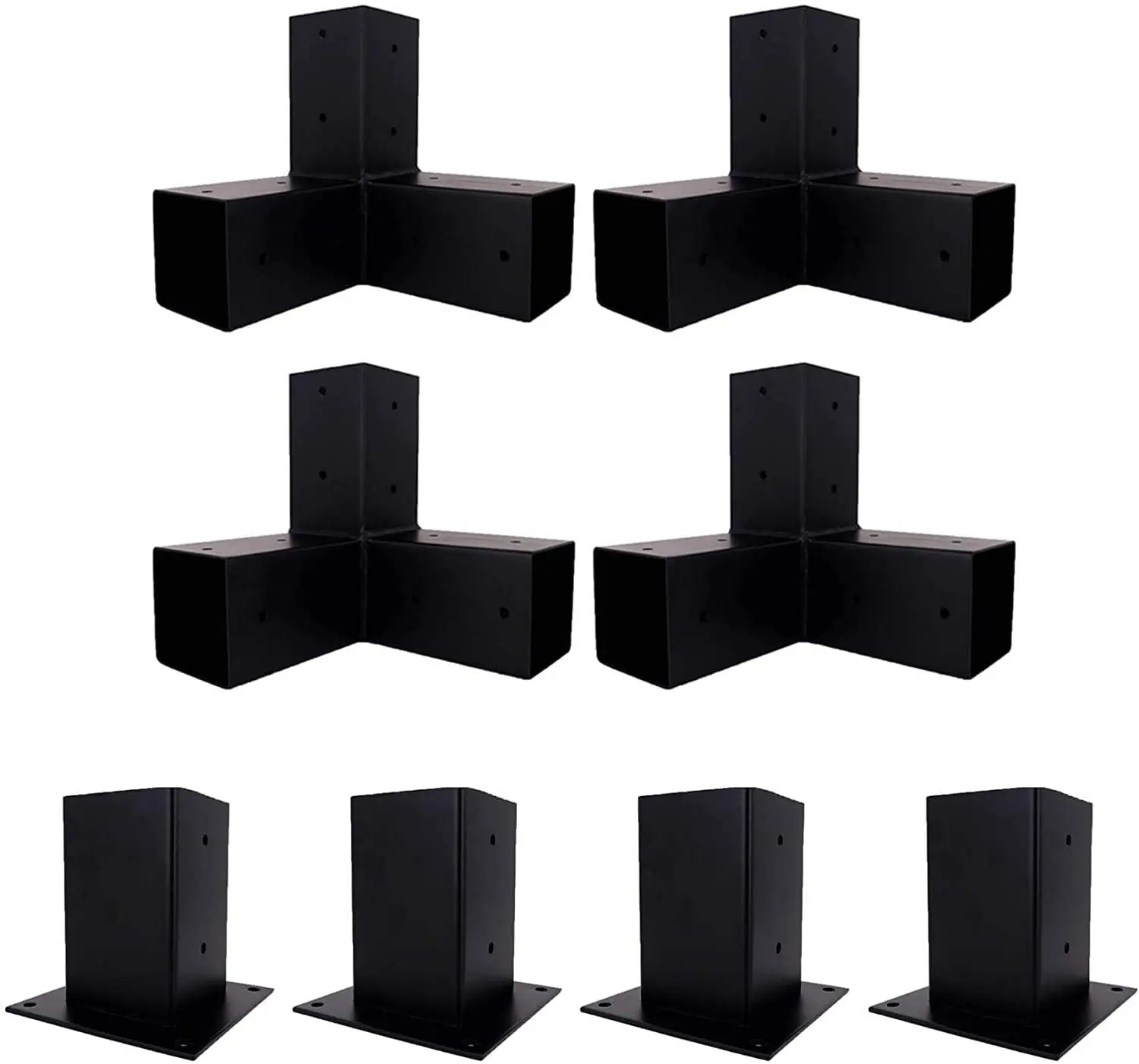 Woodwork Pergola Kit Elevated Wood Stand Kit with Steel Brackets Modular Pergola Brackets Boot Shoulder