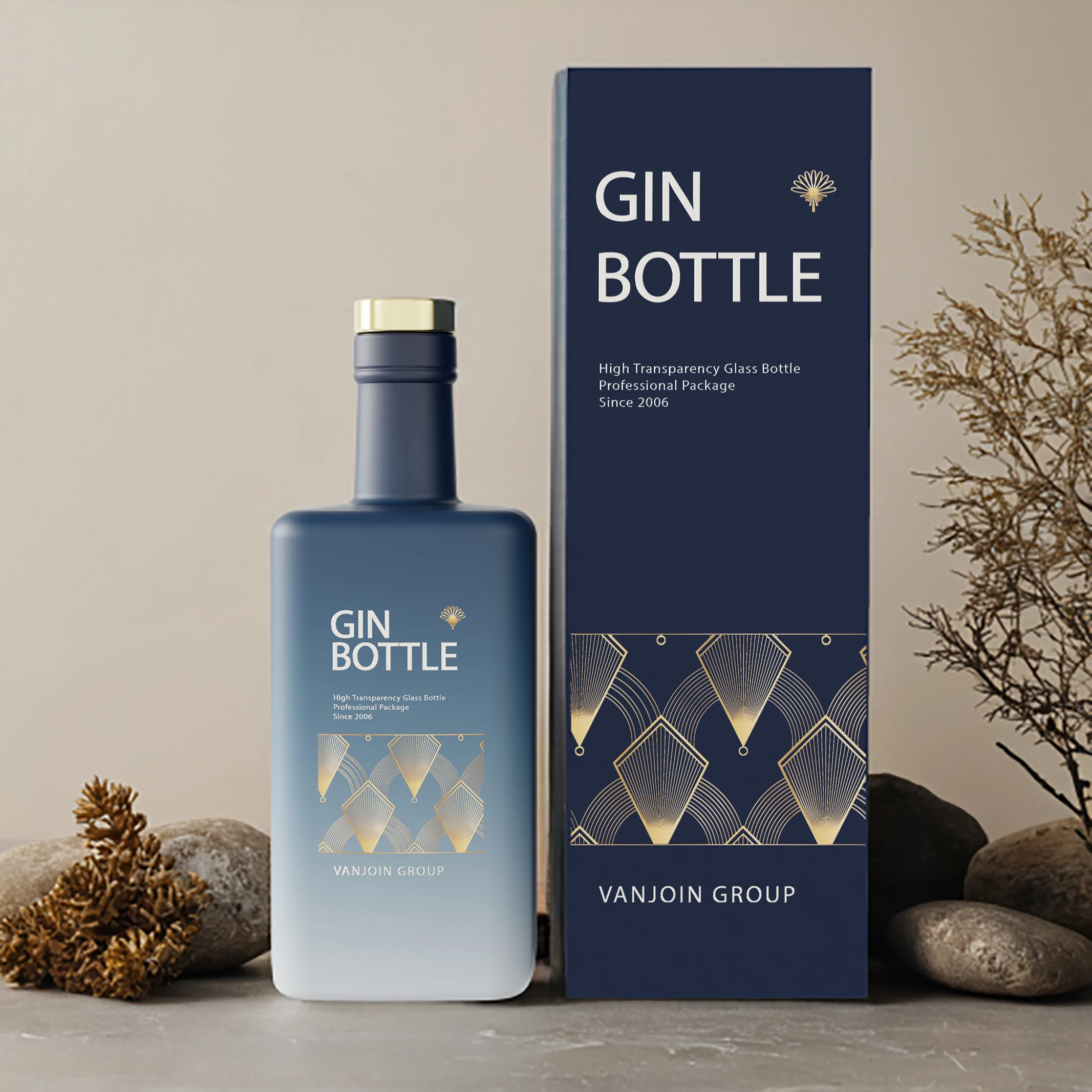 Customization 750ml Vintage Square Glass Bottles for Korean Alcoholic Beverage Rectangle Glass Whiskey Bottle Silk Printing