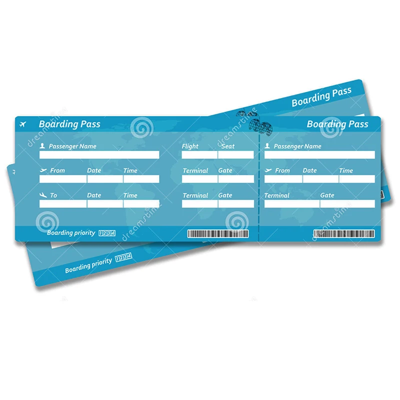 
Custom Flight Ticket Printing Airline Thermal Paper Boarding Pass,Full Color Boarding Pass Ticket Printing 