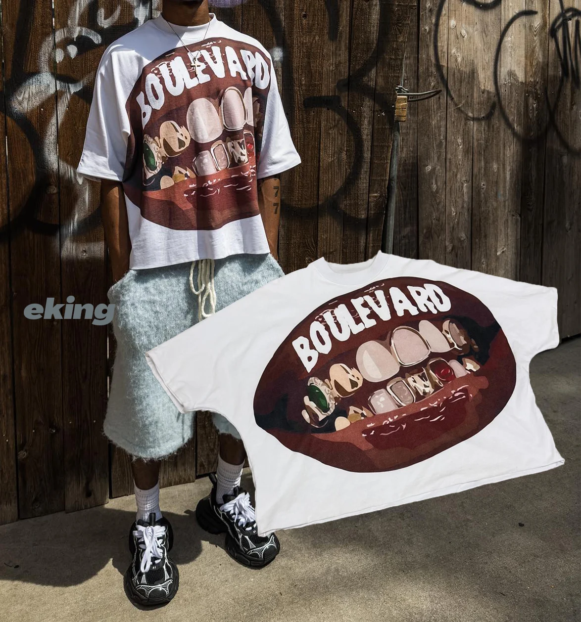 Custom Designer Drop Shoulder Screen Print Graphic Fashion Heavyweight Cotton Oversize Cropped Boxy T Shirt Men