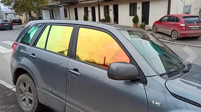 40in * 100ft roll sunset red chameleon car window tint film color changing privacy windscreen film with good shrink