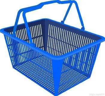 Hand Basket Inner Handle  28L/20L Common Shopping Equipment Supermarket Plastic Hand Basket