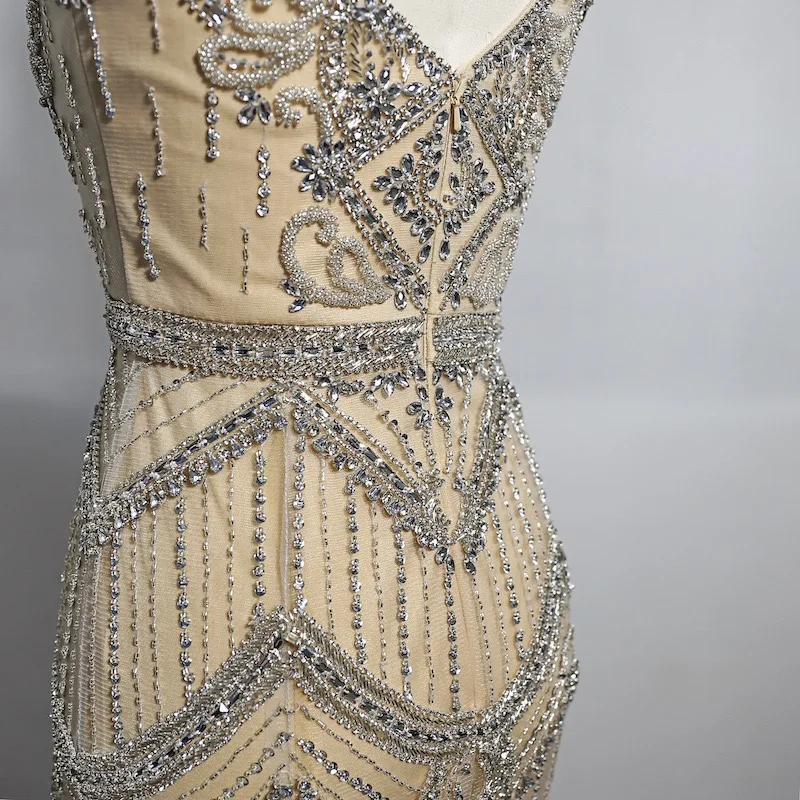 Feather Beaded evening party evening host dresses