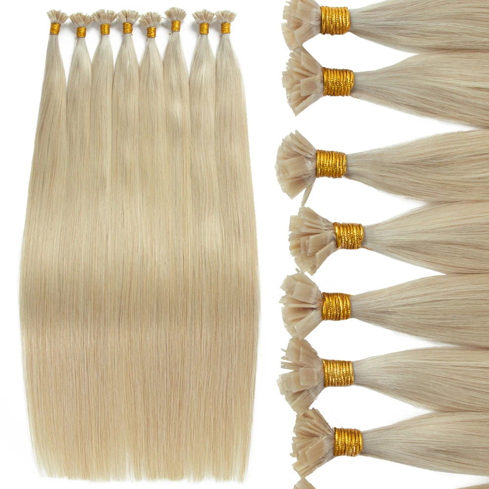 Double Drawn 100% Virgin Human Hair I V U Flat Tip Russian Keratin Flat Tip Hair Extensions