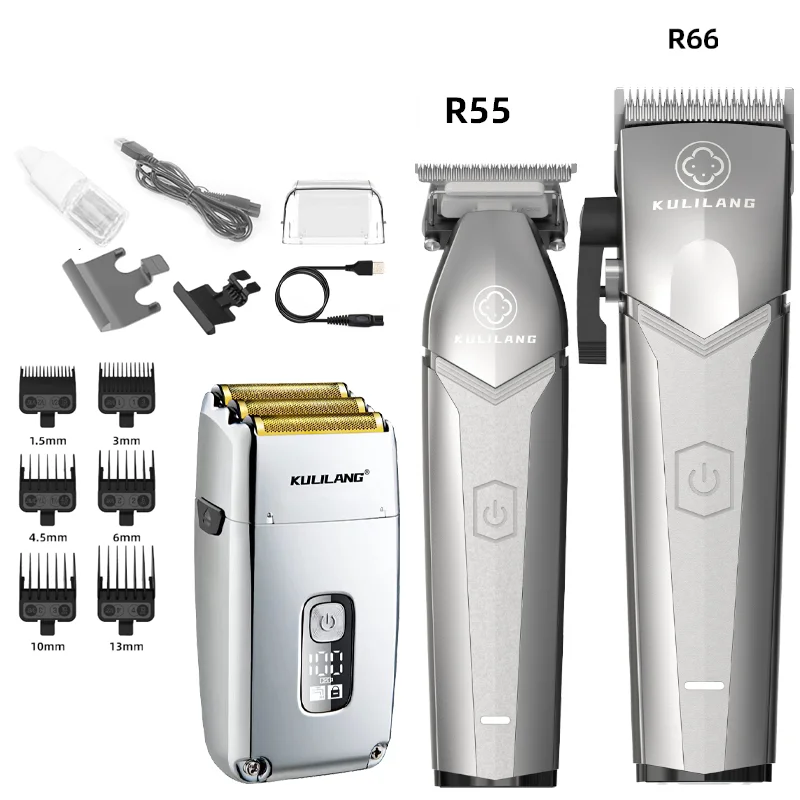 2023 New Arrival Hair Clipper set pemotong rambut cordless Hair trimmer R55 barber clippers set for men
