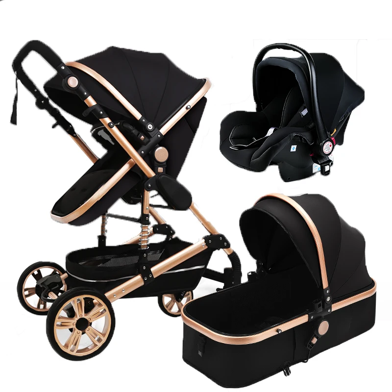 Hot selling foldable fashion style baby stroller with adjustable height seat baby stroller 3-in-1 baby toys
