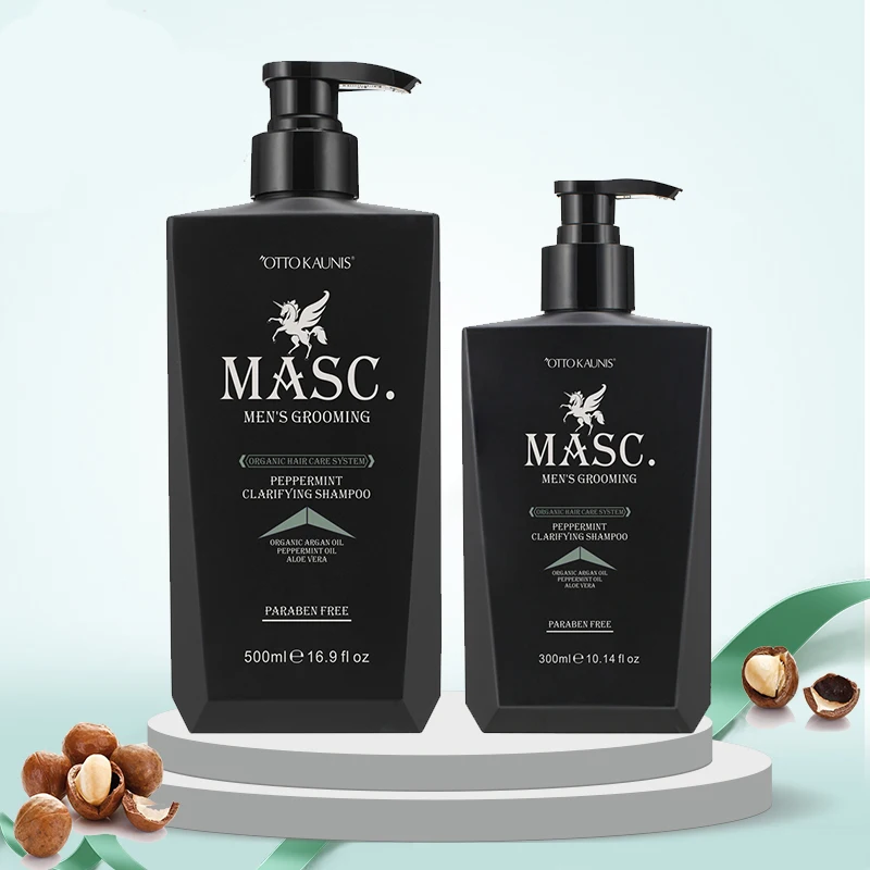 Private Label OEM Organic Argan Oil Deep cleaning Sulfate Free Vegan Moisture Hair Shampoo for Men