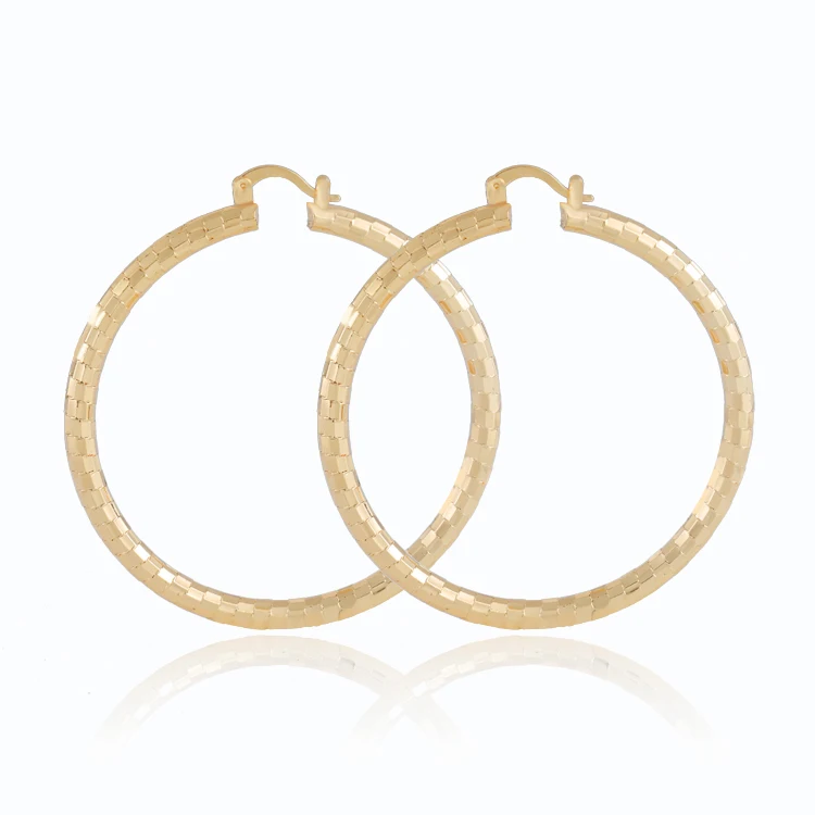 Copper alloy earring oversized Thin circle hoop-earrings gold plated hoops