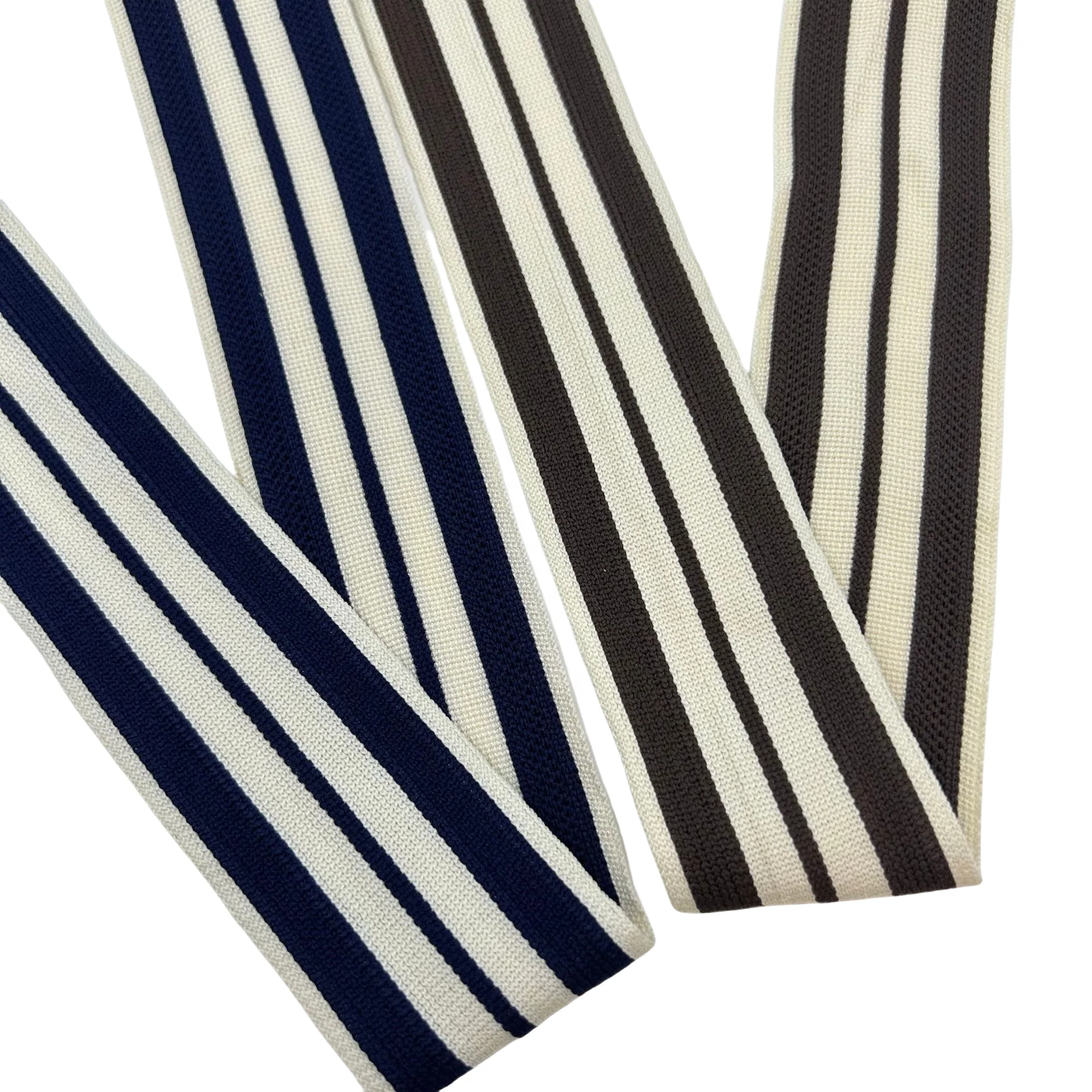 Trend fashion knitted belt woven slight elasticity jacquard striped Autumn/Winter webbing ribbon tape for casual Pants side