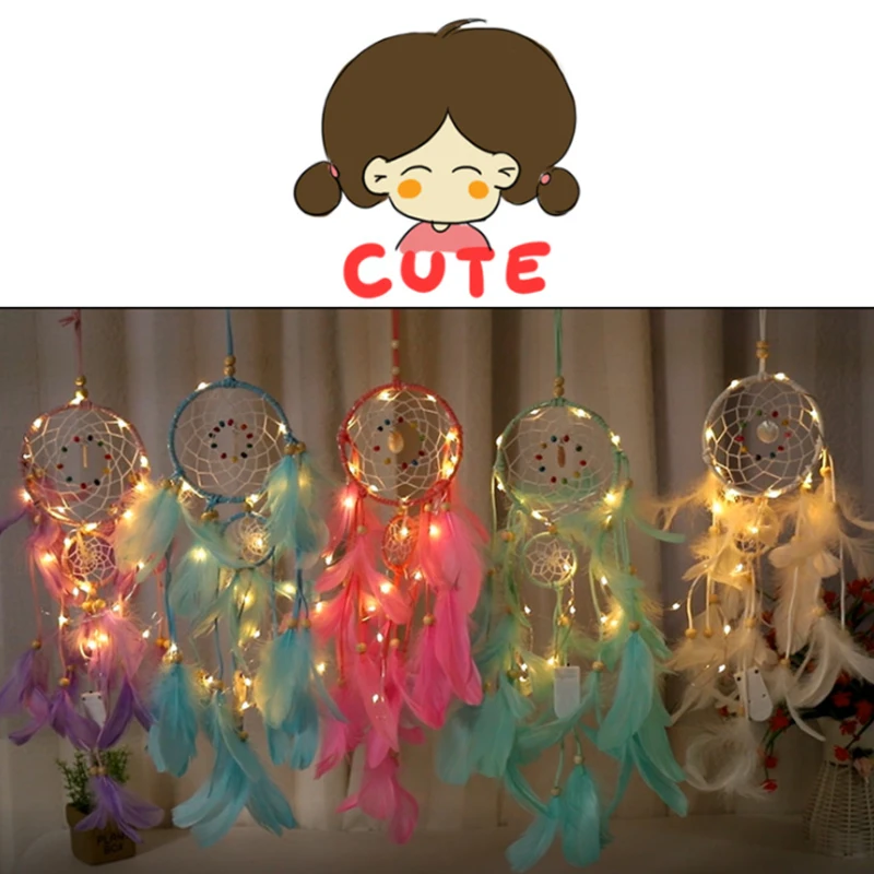 Girl Heart Dream Catcher Handmade Wind Chimes Room Wedding Decoration Birthday Gifts