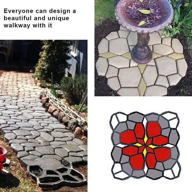 Stepping Stone Paver Walk Way Mold Patio Lawn Garden Walk Maker Pathmate Stone Moldings Paving Pavement Concrete Molds