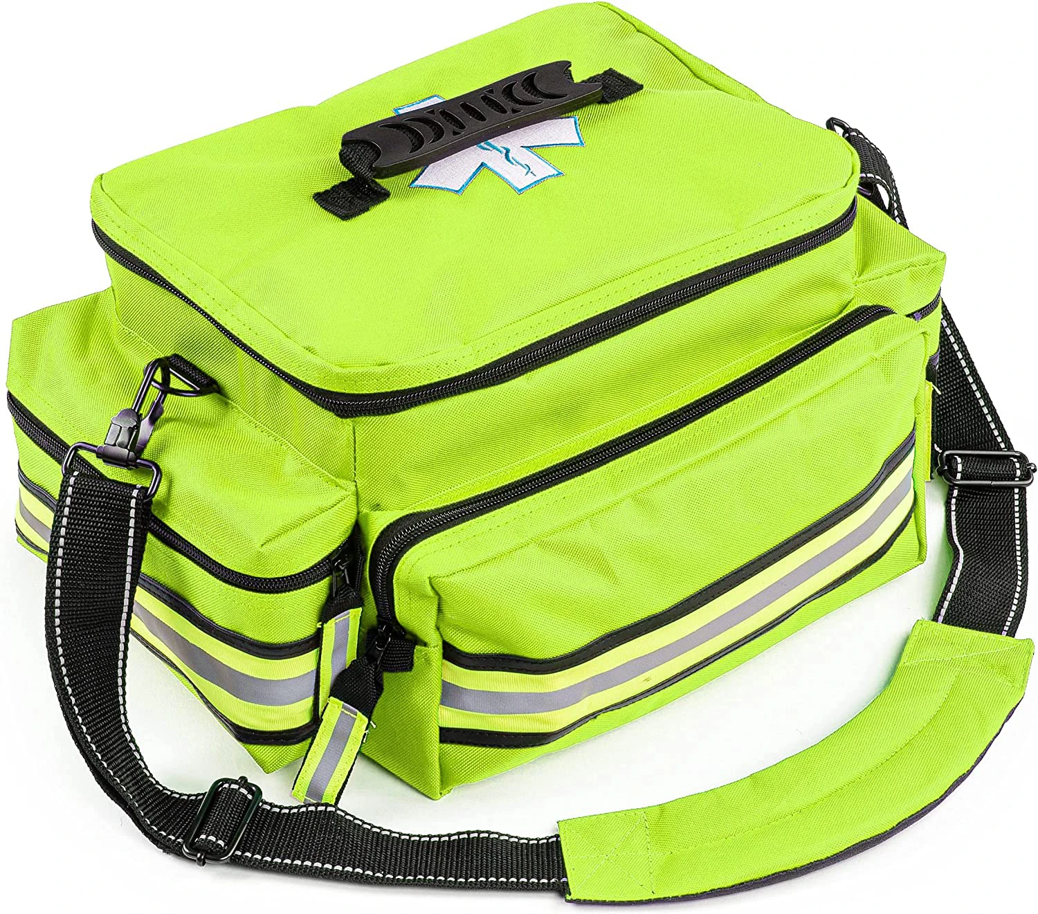 First Aid Bag Fully Stocked Professional Essentials Trauma Kit Reflective Bag 8 Zippered Pockets Compartment First Aid Supplies