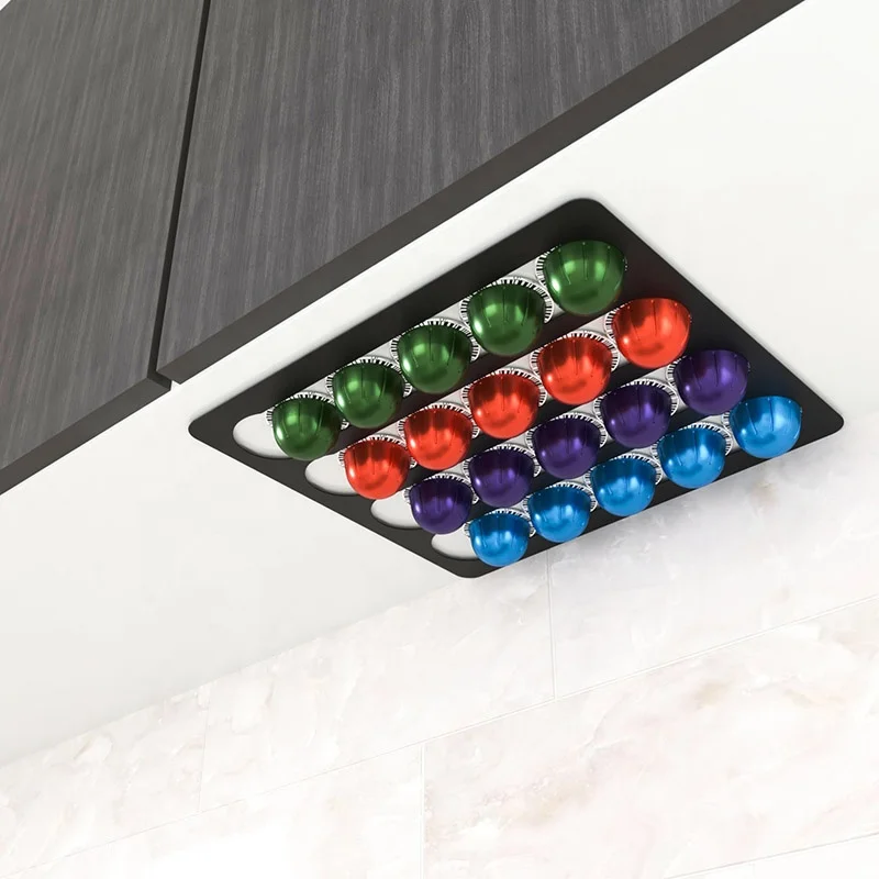 wholesale dolce gusto coffee capsule rack holder metal black coffee pod holder for nespresso capsules