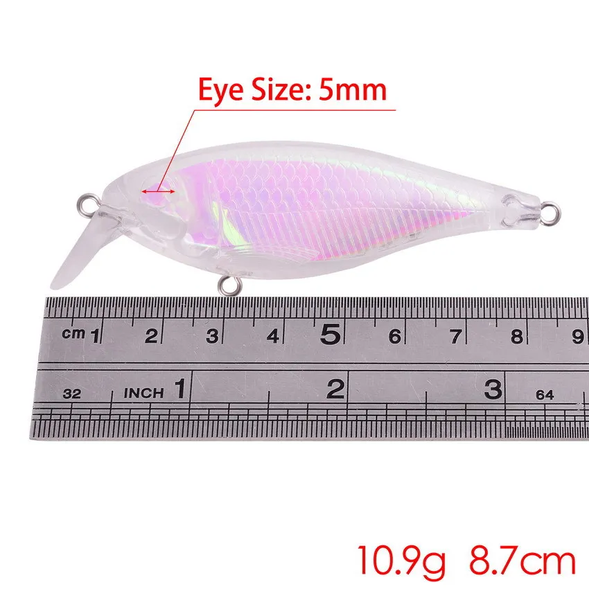 Blanks Unpainted Minnow 11cm Long Unpainted Fishing Lure Blank 12 Grams Fishing Lures Unpainted Plastic ABS Artificial Soft Bait