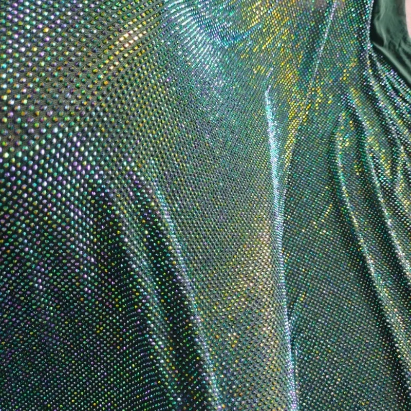 Fashion Design AB Rhinestones Shining Crystal with Mesh Fabric for Fashion Show Accept Customization