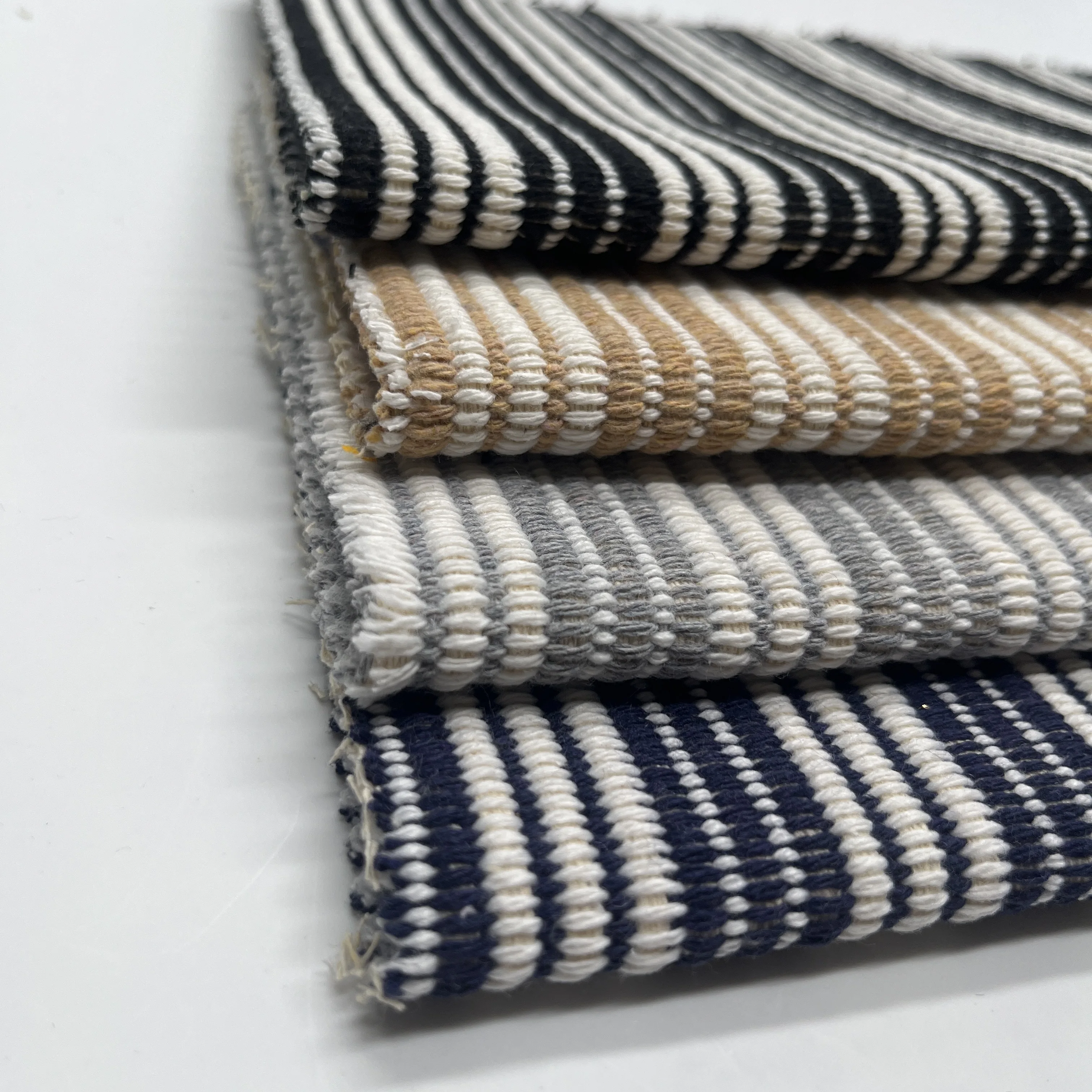 Wholesale 70%Cotton,30%Polyester Two-Color Thick Yarn Braided Bag Upper Fabric Woven Tapestry Fabric