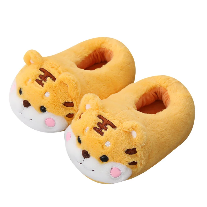 Women Animal Tiger Slippers Cute Plush House Shoes Warm Novelty Cartoon Slippers Gifts for Birthday Christmas