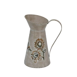 Professional Supplier Metal Milk Can Rustic Shabby Chic Can Primitive Decorative Flower Vase Mini Pitcher Jug Vase With Handle