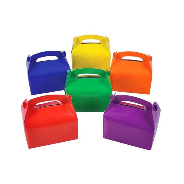 Assorted Bright Color Paper Party Goody Boxes Paper Box Packaging Paper Packaging Box