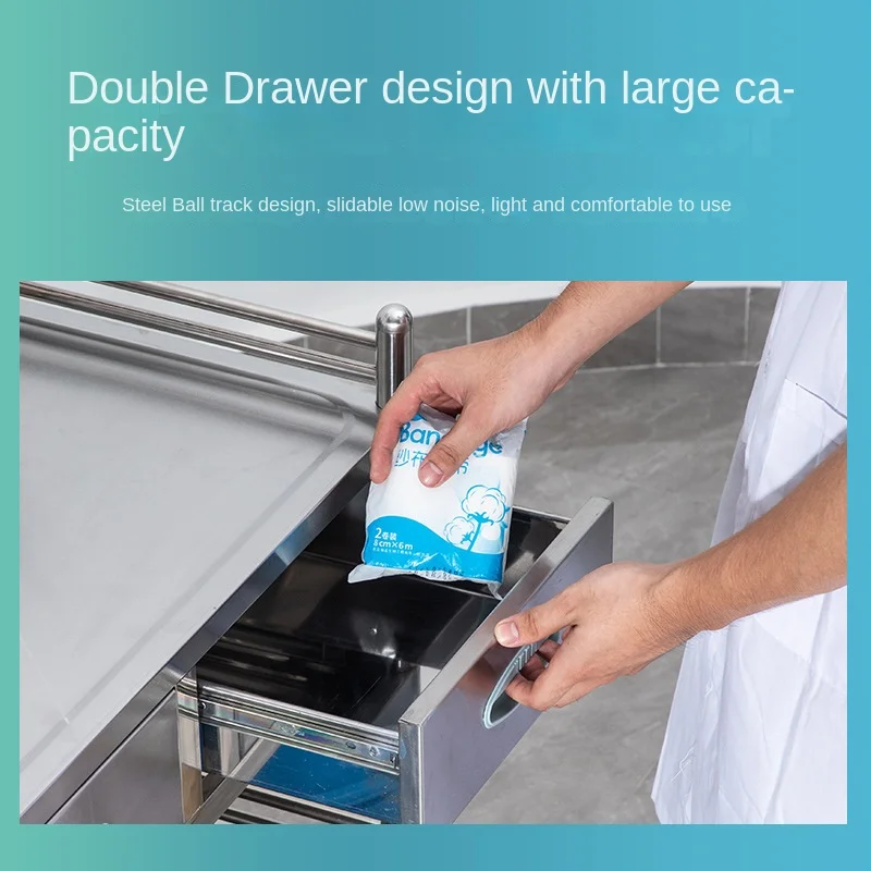 Stainless Steel Nursing Cart And Tool Cart With Drawer In Hospital Operating Room