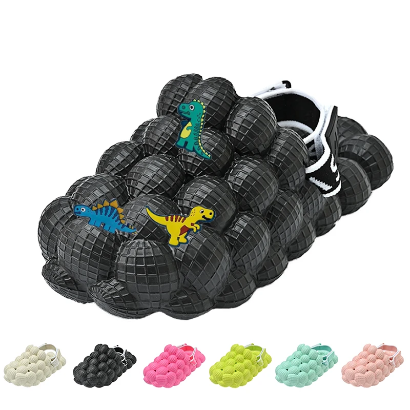 2023 Spring New Kids Soft EVA Outdoor Sandals with Removable Straps Boys Girls Bubble Slides for Kids