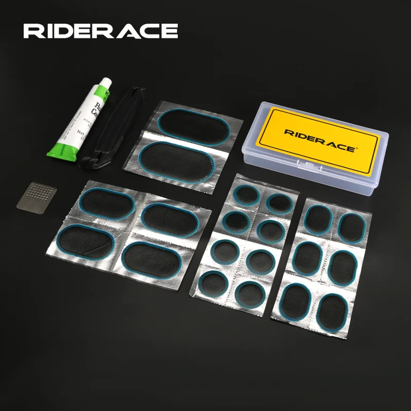 RIDERACE Mountain Bicycle Inner Tire Repair Tool Set Rubber Patch Glue Tire Lever Portable Multi-Purpose Bike Emergency Tools