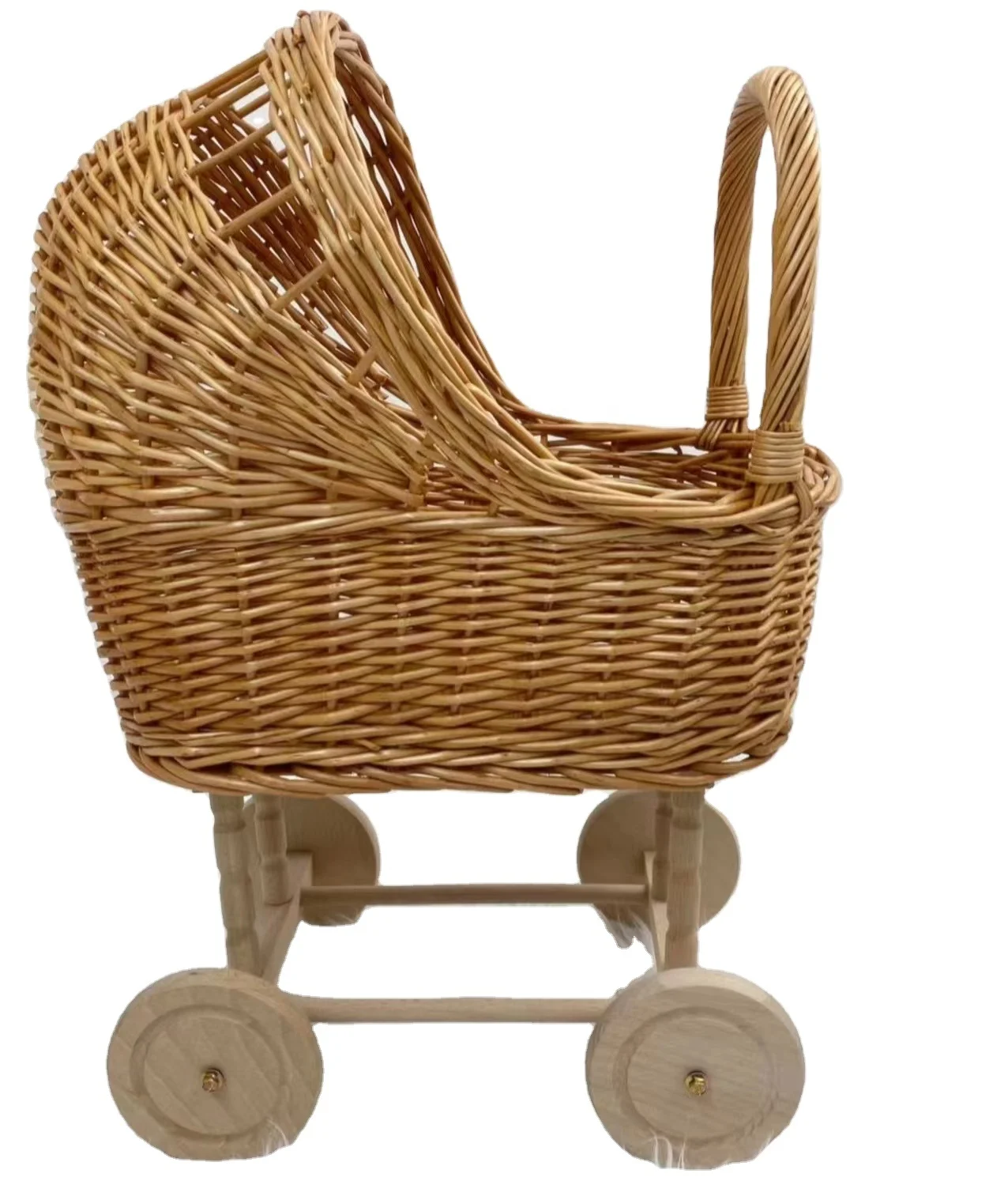 Rattan Stroller for kids Rattan Hand Woven Baby Pram Basket