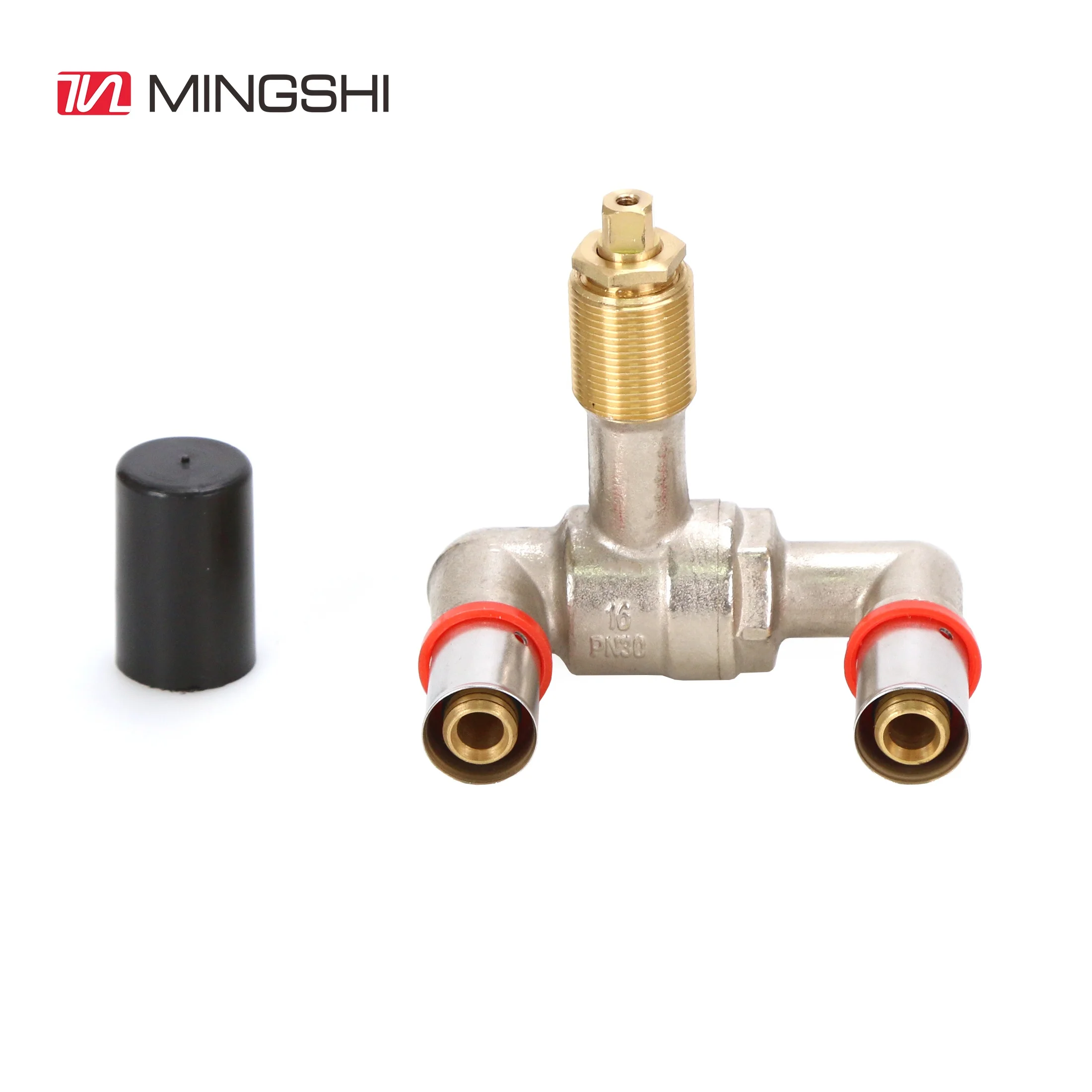 MINGSHI plumbing materials floor heat system multilayer pexalpex pipe using Buried Brass Two Heads Ball Valve