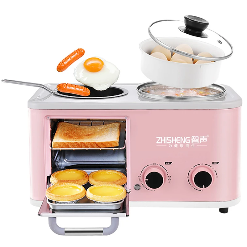 
Home functional 4 in 1 breakfast electromechanical oven Toaster sandwich Maker Boiler Smart 3 in 1 breakfast machine 