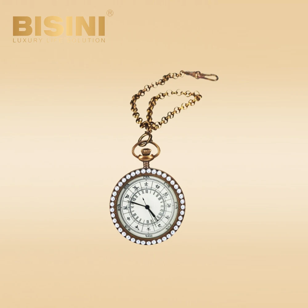 Ancient Chinese style Handy antique mechanical pocket clock 12 branches of the Chinese zodiac Vintage single shell pocket watch