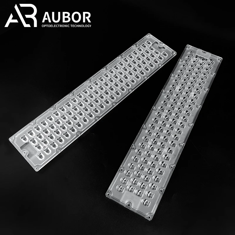520*116MM Series Led Module Lens Array Single Bias 50 Degree Polarized Transparent Clear PC-UV Raw Material Street Light Lens