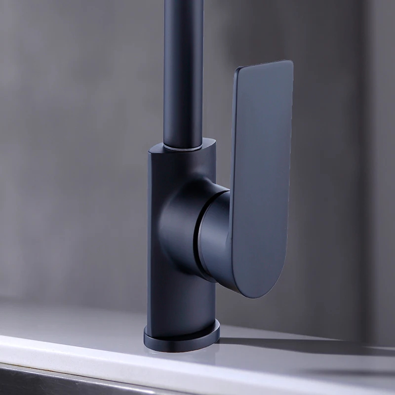 Modern Design Single Hole Deck Mounted Hot Cold Water Rotating with Single Handle Ceramic Valve Core Wholesale Kitchen Faucet